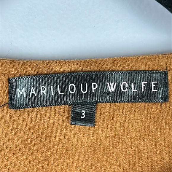 Mariloup Wolfe Retro Boho Faux Suede Button Front Transition Jacket Small Brown - Picture 5 of 12
